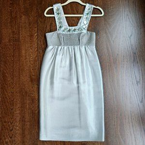 Luca Luca Rhinestone Sleeveless Empire Waist Shift Dress - Size IT 40